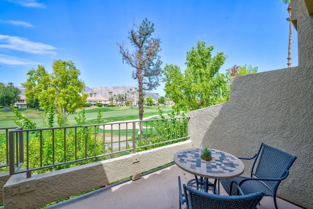 balcony with a mountain view