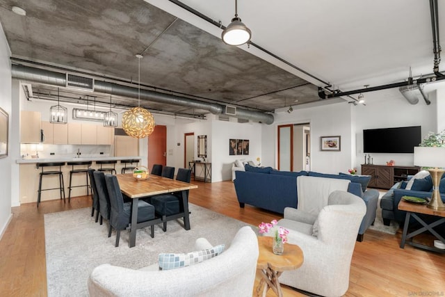 dining room featuring light hardwood / wood-style flooring