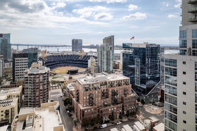 city view with a water view