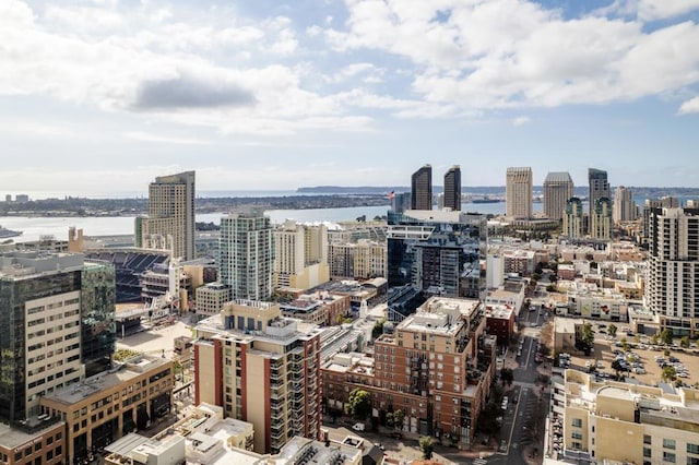 property's view of city with a water view