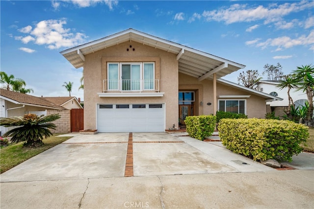 view of property featuring a garage