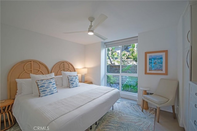 bedroom with ceiling fan