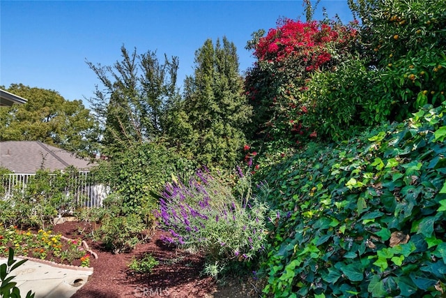 view of yard featuring fence