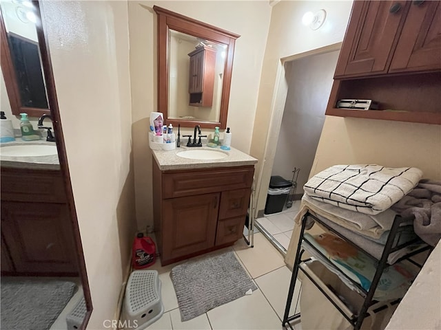 bathroom featuring tile patterned floors and vanity