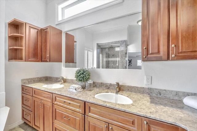 bathroom featuring plenty of natural light and vanity