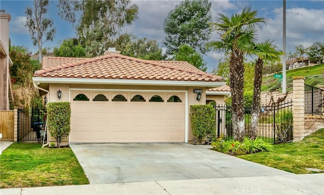 mediterranean / spanish-style home with a garage