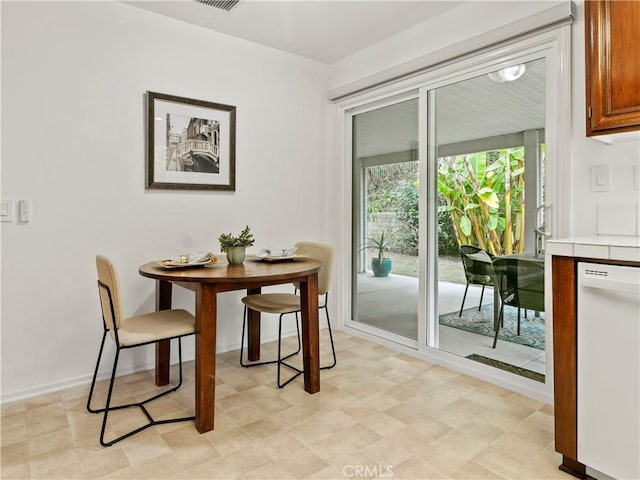 view of dining area