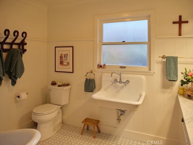 bathroom featuring toilet and sink