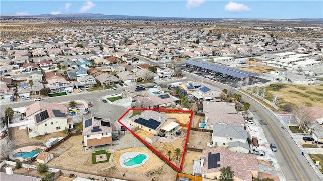 bird's eye view with a residential view