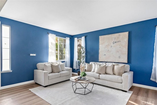 living room featuring hardwood / wood-style flooring