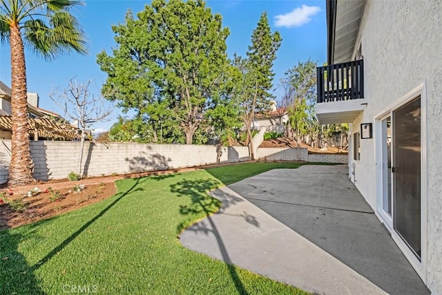 view of yard with a patio