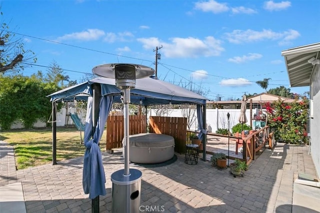 view of patio with a gazebo