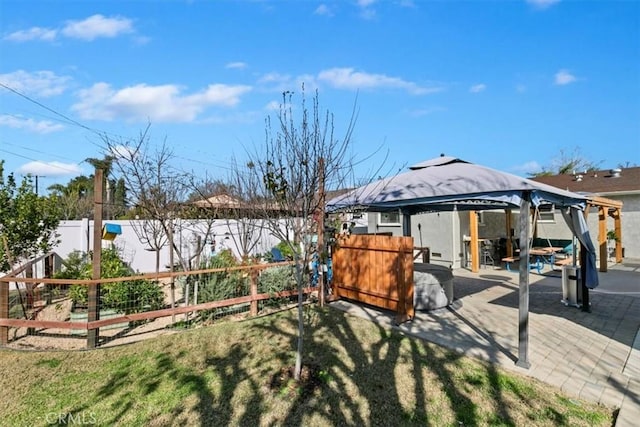 view of yard featuring a gazebo