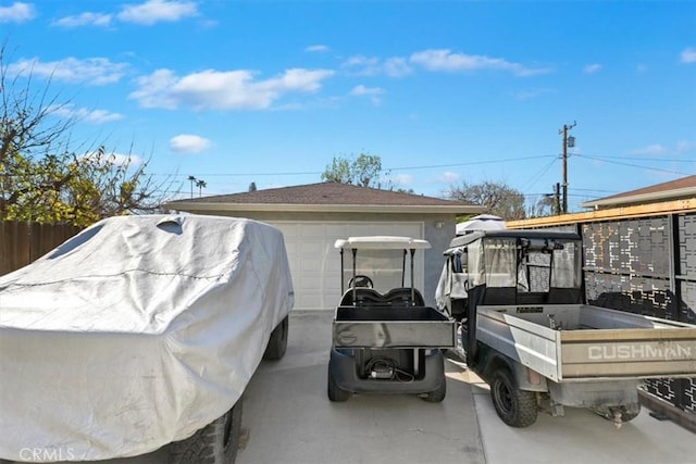 view of garage