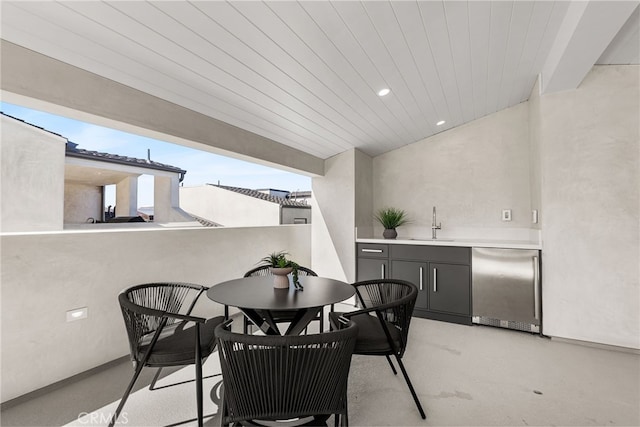 view of patio / terrace with sink