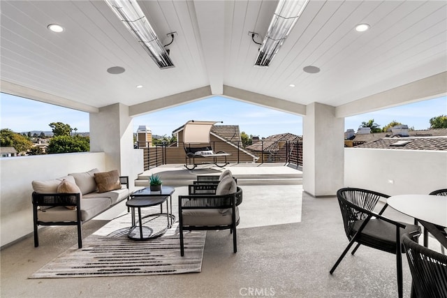 view of patio featuring an outdoor hangout area