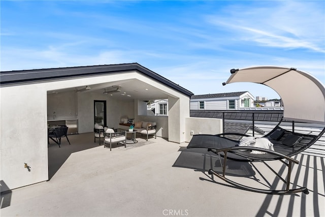 view of patio featuring an outdoor living space