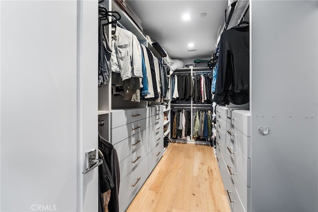 spacious closet with light wood finished floors