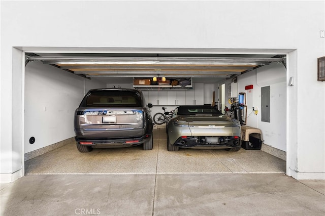 garage with electric panel