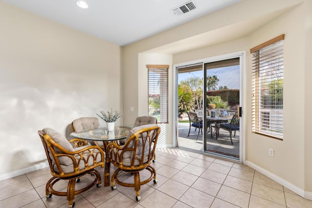 view of tiled dining area