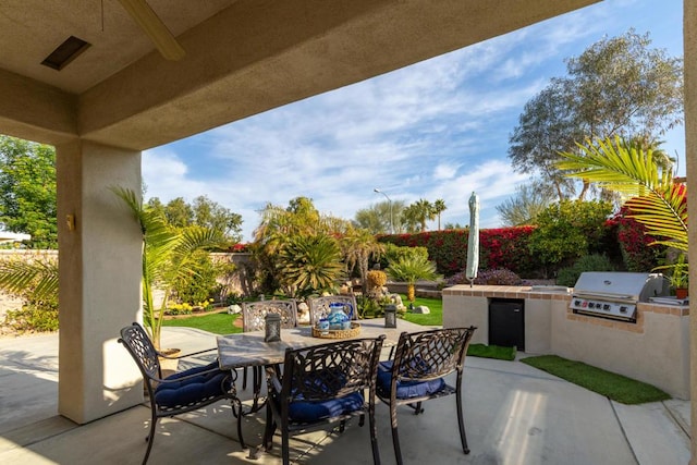 view of patio / terrace with area for grilling