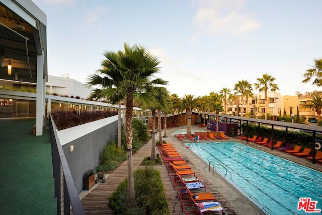 view of pool with a patio