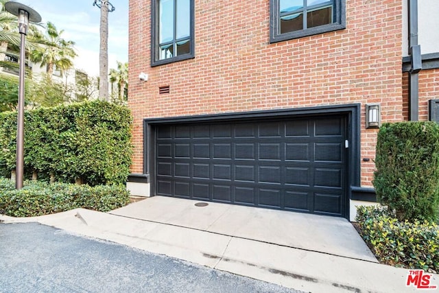 view of garage