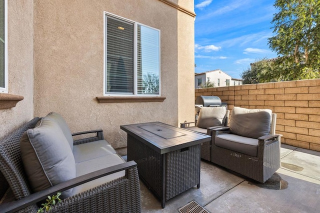 view of patio with an outdoor hangout area