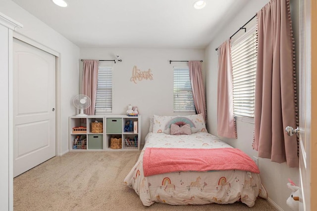 view of carpeted bedroom