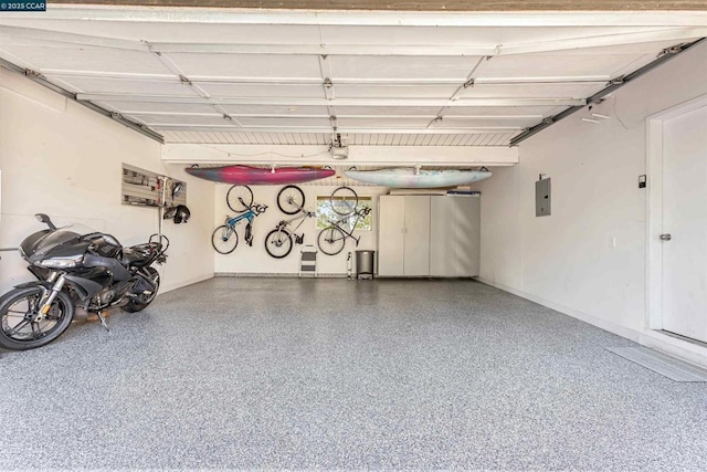 garage featuring electric panel