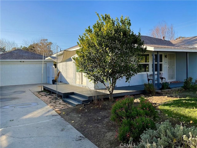 view of side of property with a deck