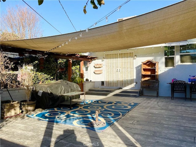 view of patio featuring grilling area