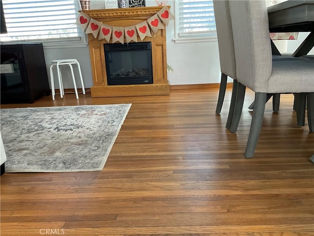 interior space with hardwood / wood-style floors