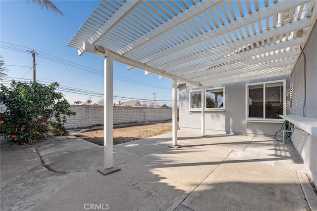 view of patio / terrace featuring a pergola