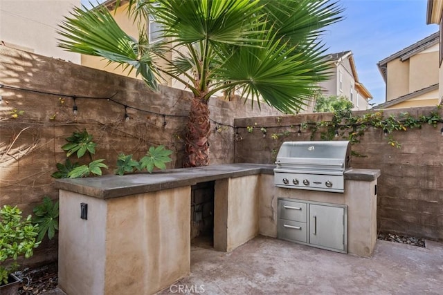 view of patio / terrace featuring area for grilling and grilling area