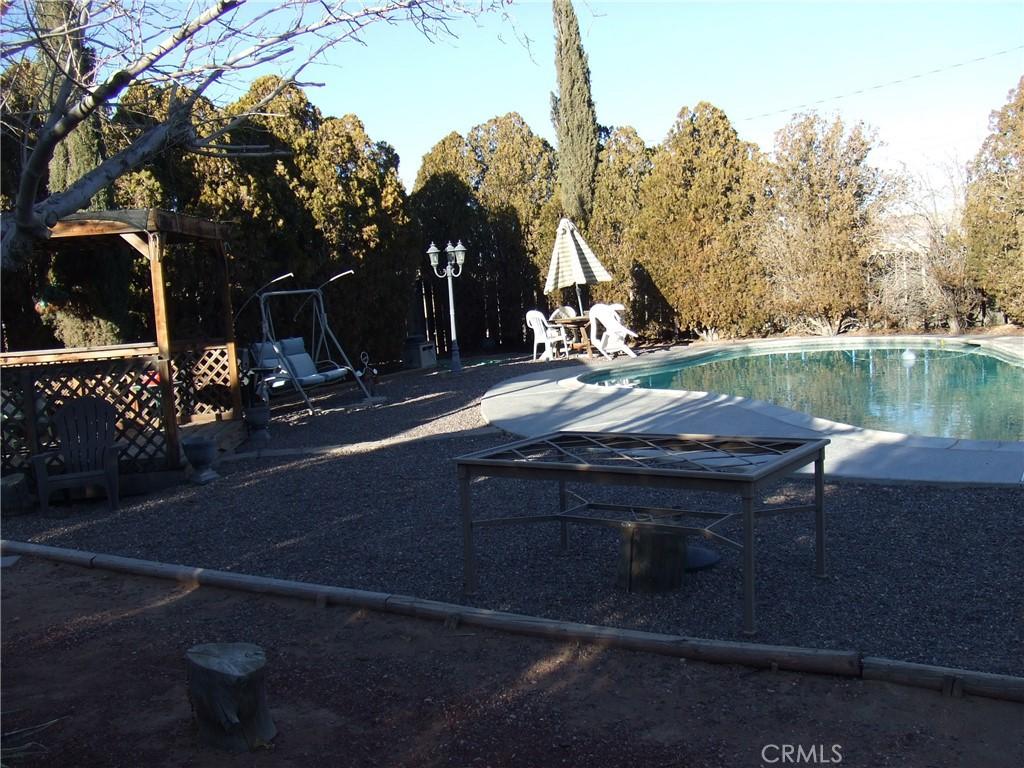 view of swimming pool featuring a pergola and a patio area