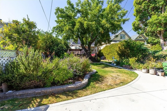 view of property's community featuring a lawn