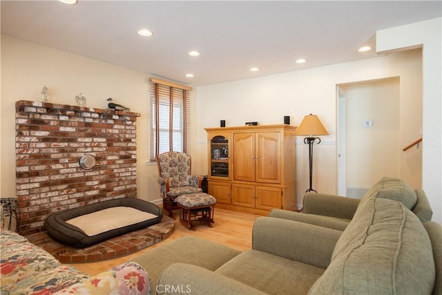 living room featuring light hardwood / wood-style flooring