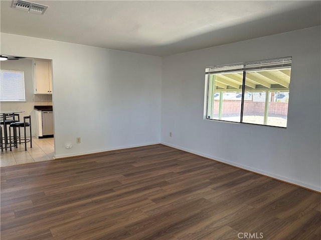 empty room featuring light hardwood / wood-style floors