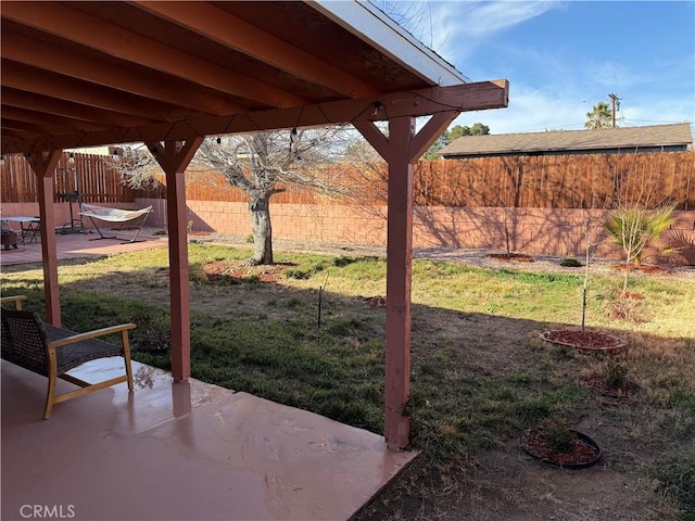 view of yard featuring a patio area