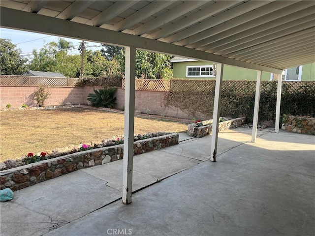 view of patio with a fenced backyard