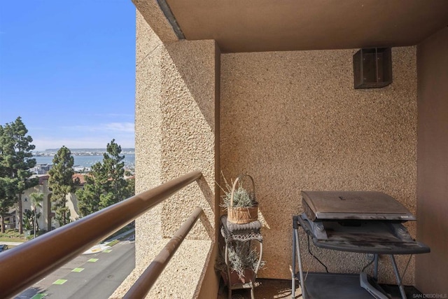 balcony with a water view