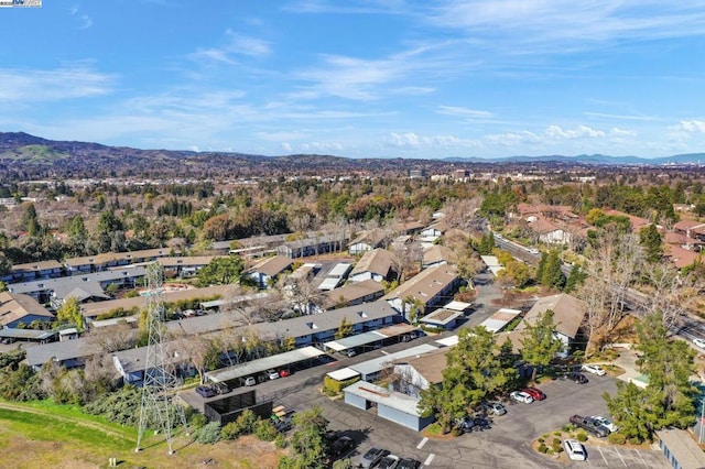 bird's eye view featuring a mountain view