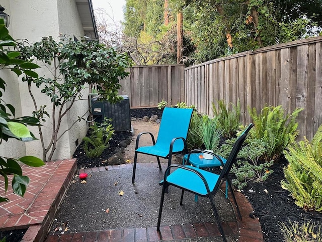 view of patio featuring central AC