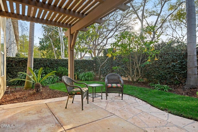 view of patio with a pergola