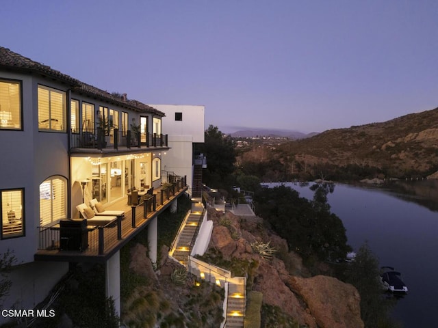 property view of water featuring a mountain view