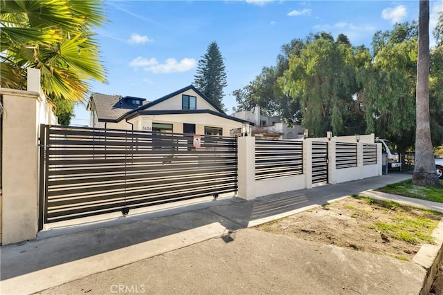 view of gate featuring a fenced front yard