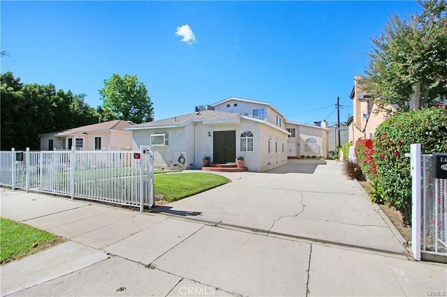 view of front of home with a front yard