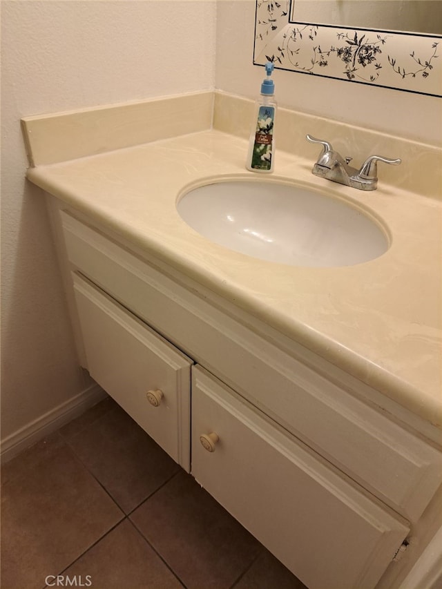 bathroom featuring vanity and tile patterned floors