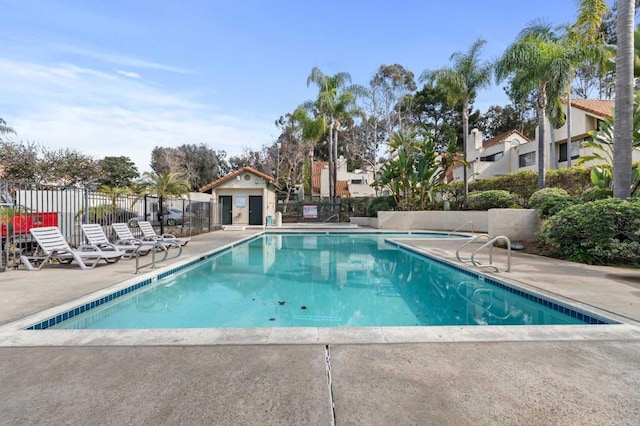 view of pool featuring a patio area